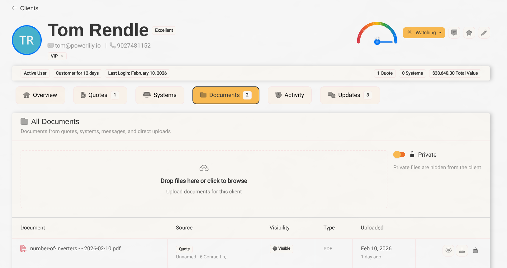 Referral link in customer portal